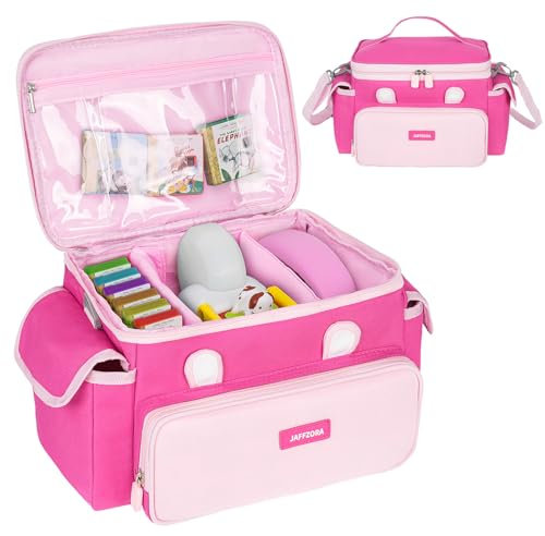 Carrying Case Fit for Little Tikes Story Dream Machine Books Starter Set, Cute Storage Bag Compatible with Toniebox, Storypod Audio Player and Accessories, Pink (Bag Only)
