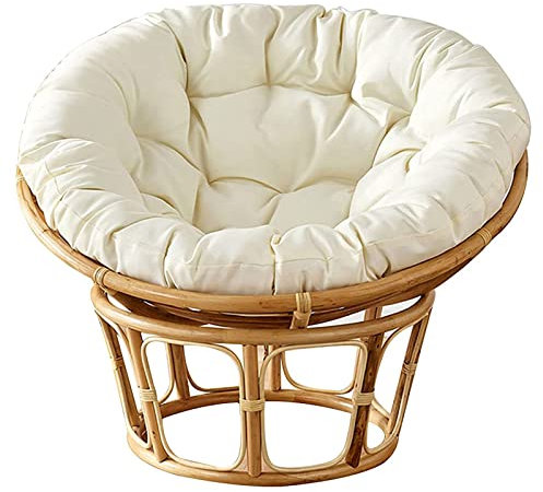 Generisch Runde Papasansessel-Kissen aus Polyrattan, Hängesessel-Auflage für Papasansessel, Outdoor-Sitzkissen für Papasansessel, Orange, 80 x 80 cm