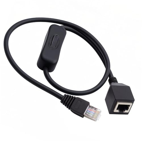 xiwai Cavo di prolunga RJ45 da maschio a femmina CAT6 8P8C STP UTP con interruttore singolo on/off 304 cavo patch di rete LAN Ethernet, 60 cm