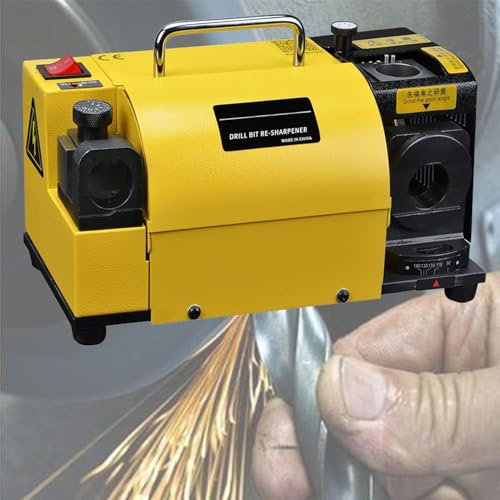 LQQYJSM 3-13mm Portable Drill Bit Grinder End Mill Re-Sharpener, Professional Drill Bit Sharpening Tool Machine, with 11 Collects Angle Adjustable High-Precision 95°-135°