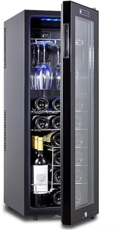 TT-YEC Large Capacity Wine Refrigerator, Electronic Constant Temperature Wine Cabinet, 30 Bottle Bar Cabinet, 10°C-18°C Digital Temperature Control, Freestanding Wine Cellar,D
