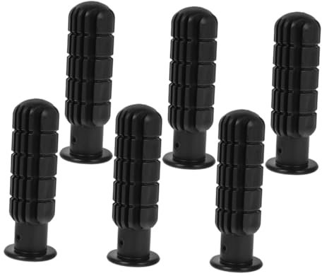 Mikikit 6 Stück Tischfußballgriff Tischfußballzubehör Austauschbarer Kickergriff Ersatz-kickergriff Tischfußballstangengriffe Kickerstangengriff Tischfußball-Griff Kickergriffe PVC Black