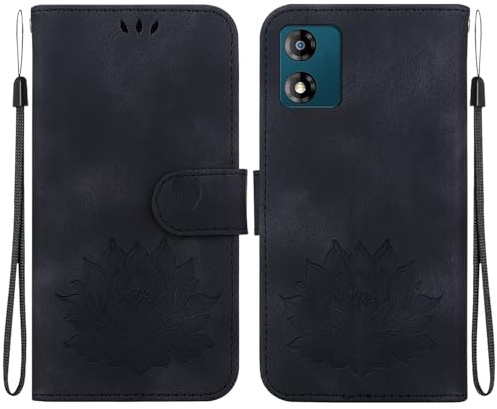 Rfvzubemok Compatible con Motorola Moto E13 4G Cartera con Ranura magnética Funda,Compatible con Motorola Moto E13 4G El Soporte se Puede Girar Black
