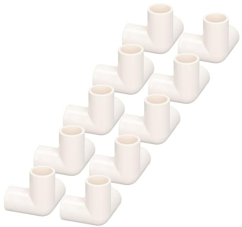 Connettore per Tubi in PVC, Raccordi per Tubi a 3 Vie - Raccordi per Tee, Connettori Angolari Al Gomito 10 Pezzi, Diametro Interno 25 Mm con Mobili, Serra, Tenda (WHITE)