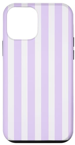 Simpatico design estetico minimale a righe verticali bianche lilla Custodia per iPhone 12 mini