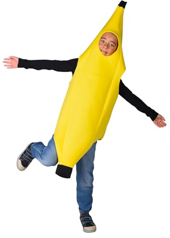 Noaxylic Disfraz de Plátano, Traje de Plátano para Niños Unisex, Outfit-banano, Fruta o verdura Conjunto de Disfraz de Cosplay para Fiestas Temáticas, Actividades， Navidad, Halloween y Carnaval