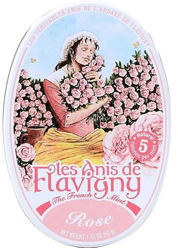Anis de Flavigny – Bonbons authentiques à l'anis boite ovale 50 gr gout Rose | Tradition et paisir artisanal