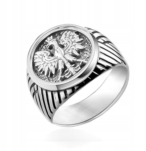 Ulex Premium 925 Sterling Silber Ringe Herren Siegelring Patriotisch Oxidiert Adler Symbol Stark Poliert Handgefertigt Männer Schmuck Trend Größe 70