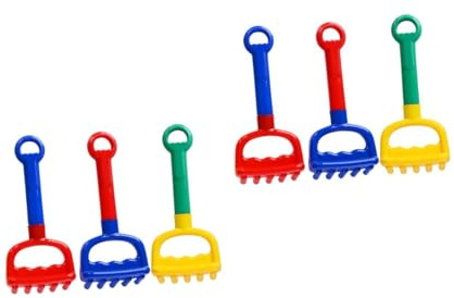 Abaodam 3 Piezas de Rastrillo de Playa para Pequeños de 3 a 5 Años Juguetes de Arena de Plástico Seguro en Colores Amarillo Rojo y Azul para Juegos al Aire Libre en Playa y Parque
