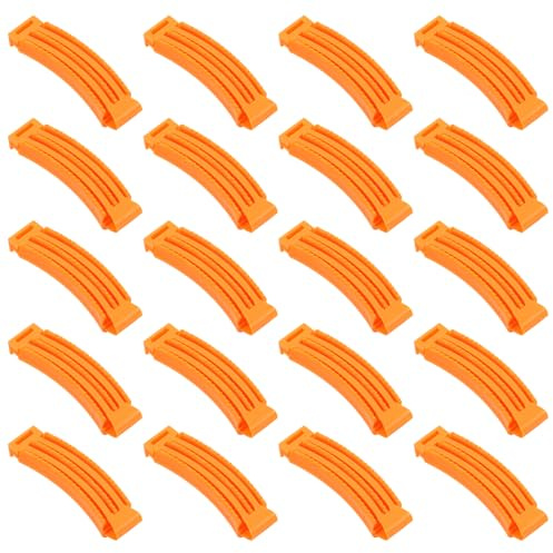 TOYZFRIENDY Kit de 20 Bigoudis Permanents pour Racines, Pinces Creuses Orange, pour Coiffure Frange et Cheveux Longs, Coiffage sans Chaleur, Coiffure Maison et Salon, Volumineux et Longue