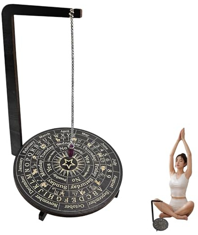 lrgnixs Wood Pendulum Display, Pendulum Crystal Holder for Elegant Crystal & Necklace Display, Wooden Pendulum Board Stand,Divination Pendulum Storage for Meditation Room Home Decor