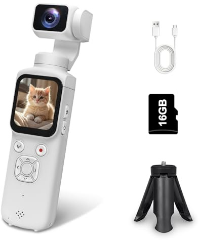 H-Bocam Vlog - Videocamera 4K 4K/30 fps, fotocamera digitale, messa a fuoco rapida, con microfono per suono chiaro, YouTube