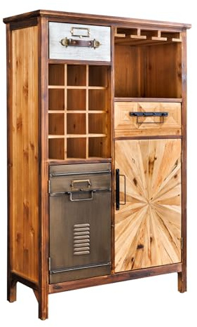 Riess Ambiente Authentischer Barschrank Atelier - 75x120x32cm - handgefertigt & lackiert, Keine Montage notwendig