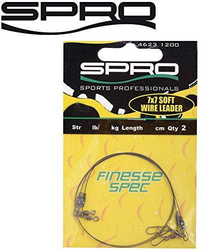 Spro Pike Fighter Finesse Spec 7x7-2 Stahlvorfächer zum Spinnfischen, Spinnvorfächer, Hechtvorfach zum Spinnangeln, Länge/Tragkraft:25cm - 13lbs - 6.0kg