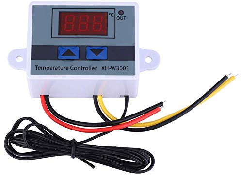 Digital LED Temperature Controller Module, XH-W3001 | 12V Thermostat Switch with Waterproof Probe, Programmable Heating Cooling Thermostat, for Heating and Cooling Systems