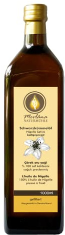 Mevlana Naturmühle Schwarzkümmelöl, gefiltert, kaltgepresst, Rohkostqualität, 1er Pack (1 x 1 l)
