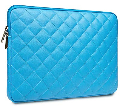 RAINYEAR 11 Pulgadas Funda Protectora para Portátil Cuero Artificial Estilo Diamante Bolsa Blanda Compatible con 11,6 MacBook Chromebook Surface Tablet DELL HP ASUS Laptop Portátiles,Azul Claro