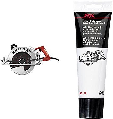 SKILSAW SPT70WM-01 15 Amp 10-1/4 Magnesium SAWSQUATCH Worm Drive Circular Saw,Silver and SKILSAW 80111 Worm Drive Saw Lubricant, Black