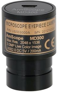AmScope - 3MP USB 2.0 Color CMOS Digital Eyepiece Microscope Camera - MD300A