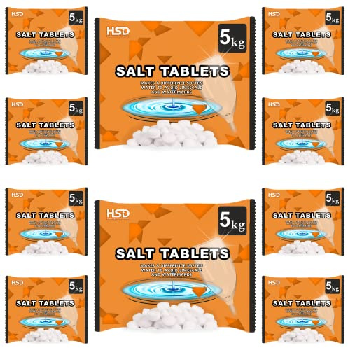 5Kg Salt Tablets | Water Softener | Food Grade | Compatible to All Water Softner Machines 100% Genuine British water softener salt tablets 5kg, Salt Tablet (10)