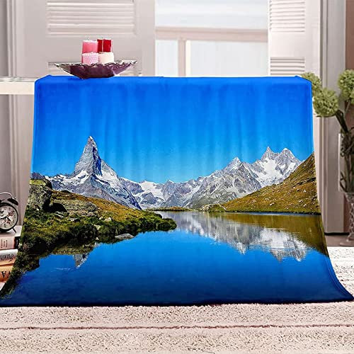 Boceoey Kuscheldecke Flauschig Decke Sofa Flanell Fleecedecke, Weich Warme Decken als Sofadecke Wohndecke Couchdecke Tagesdecke, Leichte Decke 150x200 cm Schneeberg