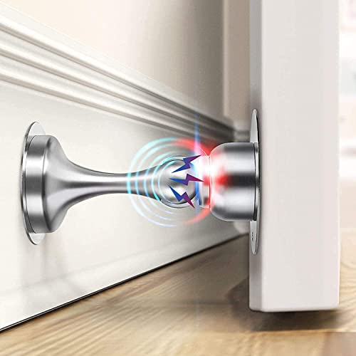 Door Stoppers Magnetic Door Stop Door Catch Doorstop for Inside Door Open | 2 Pk Metal Heavy Duty Doorstops for Inside Door with Adhesive or Wall Mounted Door Stops for Skirtings Floor Wall Protector