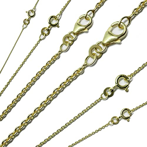 G & J Ankerkette rund massiv 333 8Karat 1,10-2,40mm 36-80cm Gelbgold Halskette hochwertiges Gold Collier Made in Germany (40, Breite: 1,50mm)