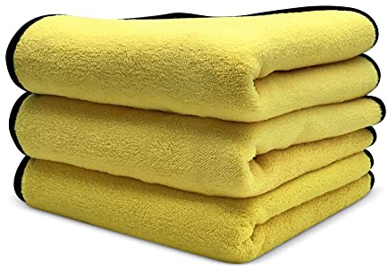 SNOMOZ® 3X extra saugstarke Microfasertuch Trockentuch für Auto und Motorrad ∣ 40 x 40 cm Vorteilspack ∣ 600gsm Saugleistung und Ultra weich