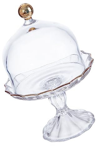 UPKOCH 1pezzi Vassoio Per Dolci in Vetro Piatto Da Dessert in Vetro Con Coperchio Copripiatto Per Snack e Torte in Trasparente Facile Da Pulire e Sicuro Per Servire