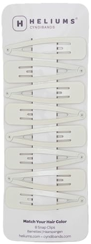 Heliums Große Haarspangen, Platin, cremefarbenes Metall, 6,8 cm, für Damen, Metallic-Finish, Mischungen mit Haarfarbe, 8 Stück