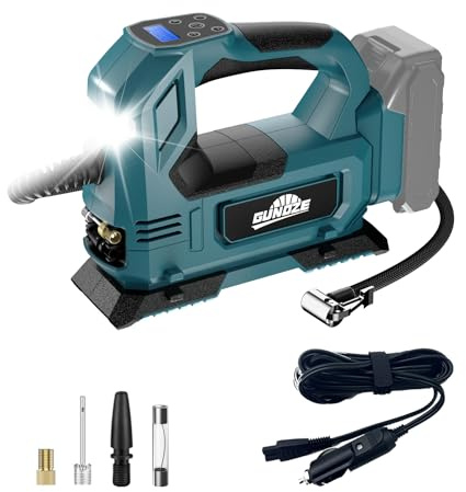Cordless Tire Inflator Air Compressor for Makita 18V Battery, 150PSI Portable LED Light Handheld Air Pump with Digital Pressure Gauge for Cars Motorcycles Bikes Sport Balls(Battery Not Included)
