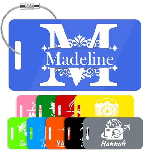 Individueller Acryl-Gepäckanhänger mit Edelstahlring,Personalisierter Gepäckanhänger mit doppelseitiger Gravur,Individuell gemusterter Namens-Gepäckanhänger
