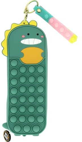 Grafoplás Pop It Silikon-Etui Einhorn Bubbles, grün, 22x5x3,5cm, Dino Bubbles