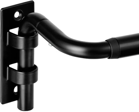 ENJOYBASICS Blackout Curtain rod for windows 66 to 120, Wrap Around Curtain Rods for Bedroom, Living Room, Adjustable from 30 to 129 Inches, Matte Black