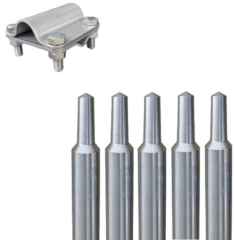 PAG Turbo GmbH® - Blitzschutz Tiefenerder Ø 20mm Edelstahl V4A Typ Kegel (5m Ø 20mm Edelstahl SET + Kreuzverbinder)