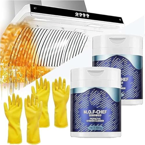 Mof Chef Cleaner Powder, M.o.f Chef Kitchen Cleaner Powder,Heavy Duty Degreaser Cleaner,M O F Chef Cleaning Powder,Super Strong Kitchen Cleaner Powder,All Purpose Cleaner (2 pcs)