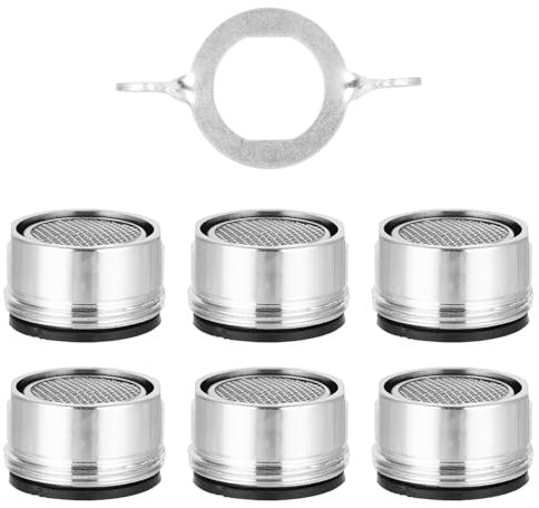 6 Stück Wasserhahn Filtereinsätze –Tap Strainer- Tap Attachment -Spritzschutz & Wassersparend – M24 Belüfter mit Montageschlüssel