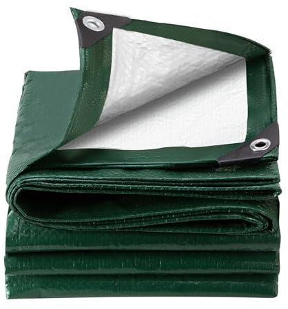 NONMON Tarpaulin Waterproof Heavy Duty Cover Tarp 2x3m Tarp Sheet Cover 100gsm Groundsheet Mesh with Reinforced Grommets for Multipurpose Outdoor Camping Garden Furniture, Green