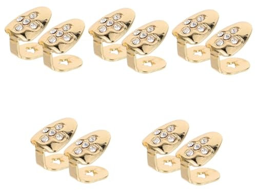 Holibanna 6stücke Goldene Hip-hop Zähne Grills Für Erwachsene Hochwertige Metall-zahnkappen Für Coole Partys Und Rappen Stilvolle Mundzahn-dekorationen