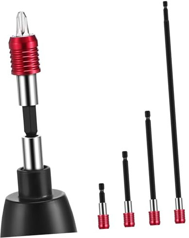 LOORGVEL Impact Driver Bit Holder Extension and Drill Bit Extension Kit with Hex Shank Adapter Sturdy for Construction and Repair Tasks 4 Pieces Set