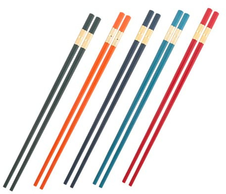 Palillos de Estilo Japonés Antideslizantes 5 Pares Reutilizables