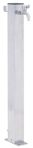 Verderoom Fontana da Giardino Esterno, Colonna d'Acqua da Giardino, Fontana da Giardino Acciaio Inox Quadrato 80 cm