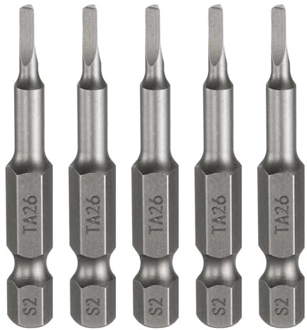 sourcing map 5pcs Magnetico Triangolo Cacciavite Bit TA26 1/4 Hex Shank 2 (50mm) Lungo Magnetico S2 Acciaio Industriale Grado Cacciavite Bit Triangolare Testa Trapano Elettrico Punte