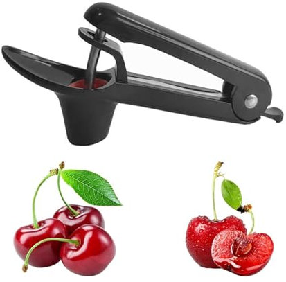 Deshuesador De Cerezas,Acero Inoxidable Con Base De Silicona - Ideal Para Mermeladas Y Repostería - Multifuncional Fácil Limpieza Bonito Uso Seguro,Adecuado Para Deshuesar Cerezas En La Cocina (Negro)