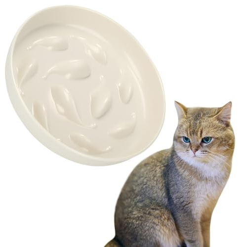 ACTOYS Antischlingnapf Hunde, Anti Schling Napf Hund, Keramik, Schlingnapf Hunde, Futternapf Katze Keramik, Slow Feeder (Weiße Delphine)