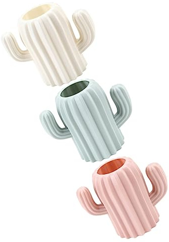 HAPINARY Pot Crayon Cactus Vase Cactus de Table 3 Pièces en Pe, Léger et Portable, pour Stylos et Rouges à Lèvres pour Bureau et Décoration Intérieure