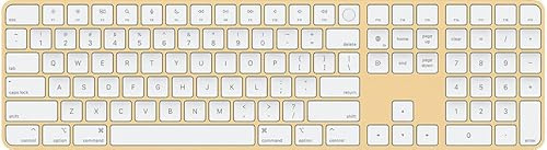 Apple Magic Keyboard con Touch ID y Teclado Numérico (AZERTY Francés) Amarillo (Reacondicionado)