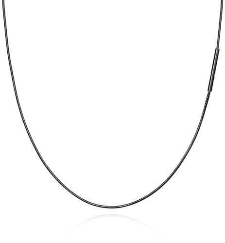TempBeau läderhalsband män läderkedja kvinnor – 2/3 mm läderkedja med spänne i rostfritt stål för män kvinnor, 45/50/55 cm läderhalsband män för simning surfing dykning bad, 55 cm/ 2 mm, Läder, Nej