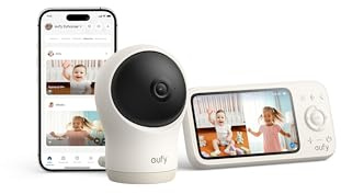eufy babyvakt C10 – 2K HD-kamera, 4,5-tums skärm, pan/tilt, 4x zoom, nattseende, hybrid WLAN/offline, 12h batteritid, rörelse-/buller-/temperaturlarm, intercom, VOX-läge