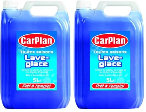 CarPlan Lave-Glace Toutes Saisons 5L – Prêt à l’Emploi | Nettoie & Dégraisse | Anti-Givre, Anti-Filme, Action Rapide | Usage Hiver & Été (Lot de 2)
